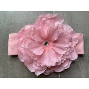 Pink Rhinestone Bow Elastic Stretch Headband Baby Toddler Children Cotton NEW
